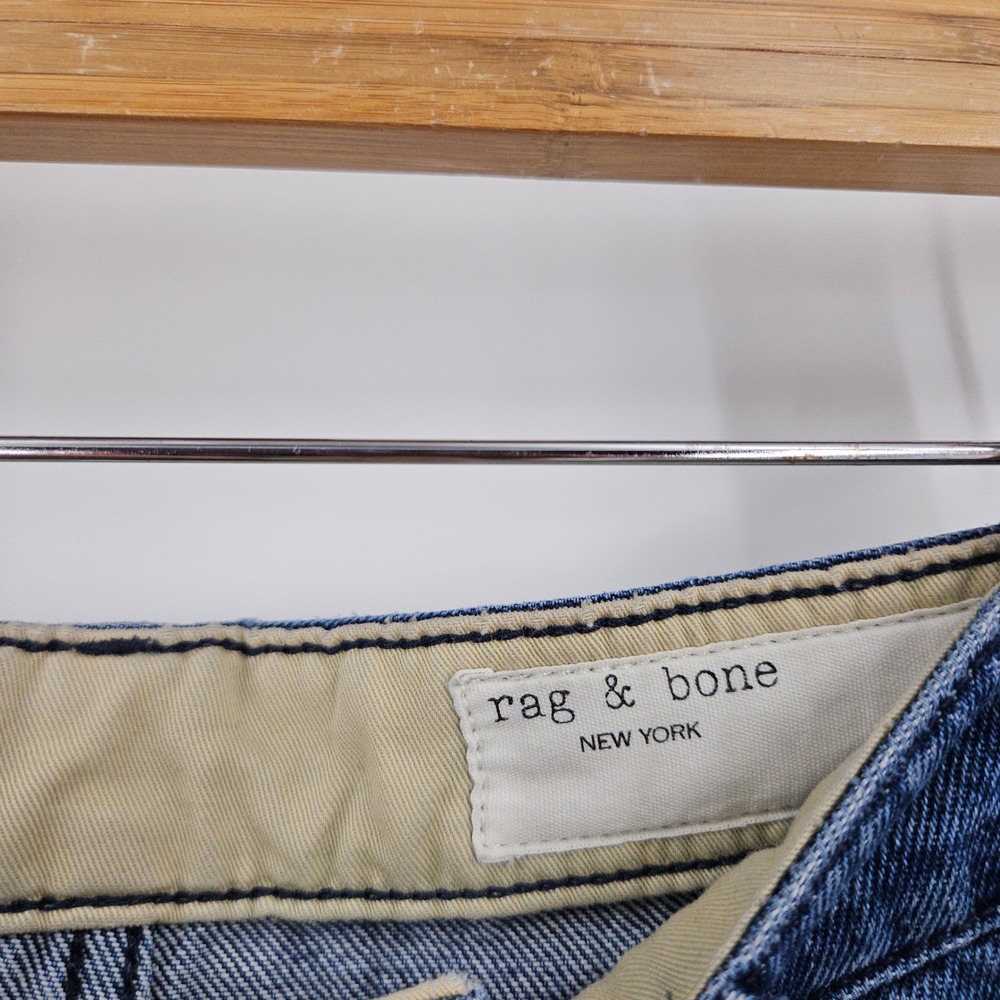 Rag & Bone Andi Wide-leg Jeans Blue Dark Wash High-rise Ankle Baggy Denim Sz 26 - Picture 4 of 9